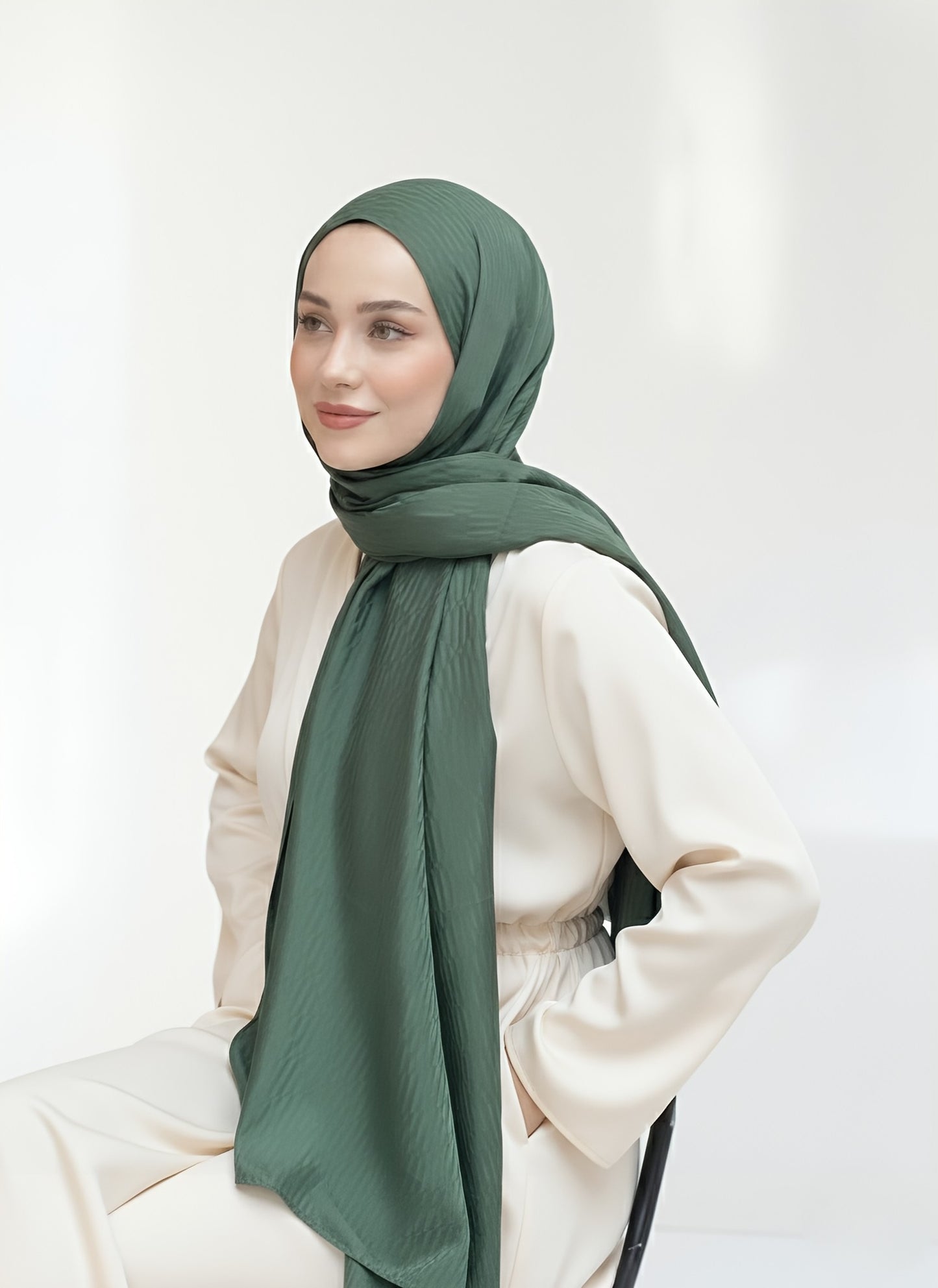 İpeksi Jakar Serisi Chevron Desen Şal - Zümrüt