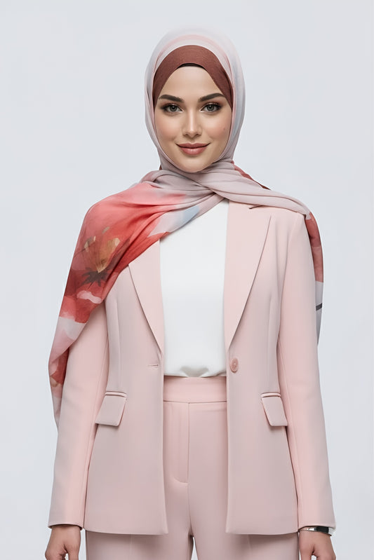 Eylül Desen Bambu Şal-Kahvrengi