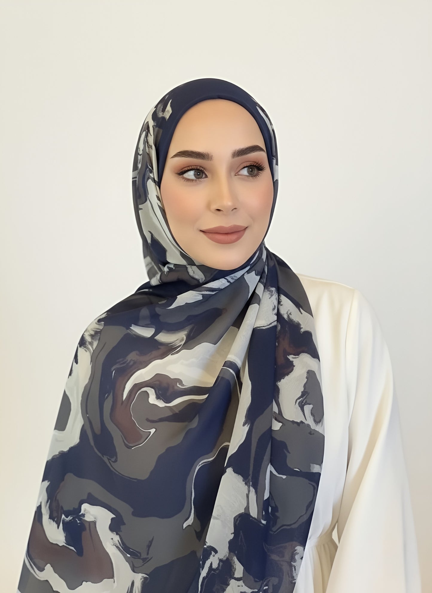 Saphira Desen Lina Şal-Lacivert Gri