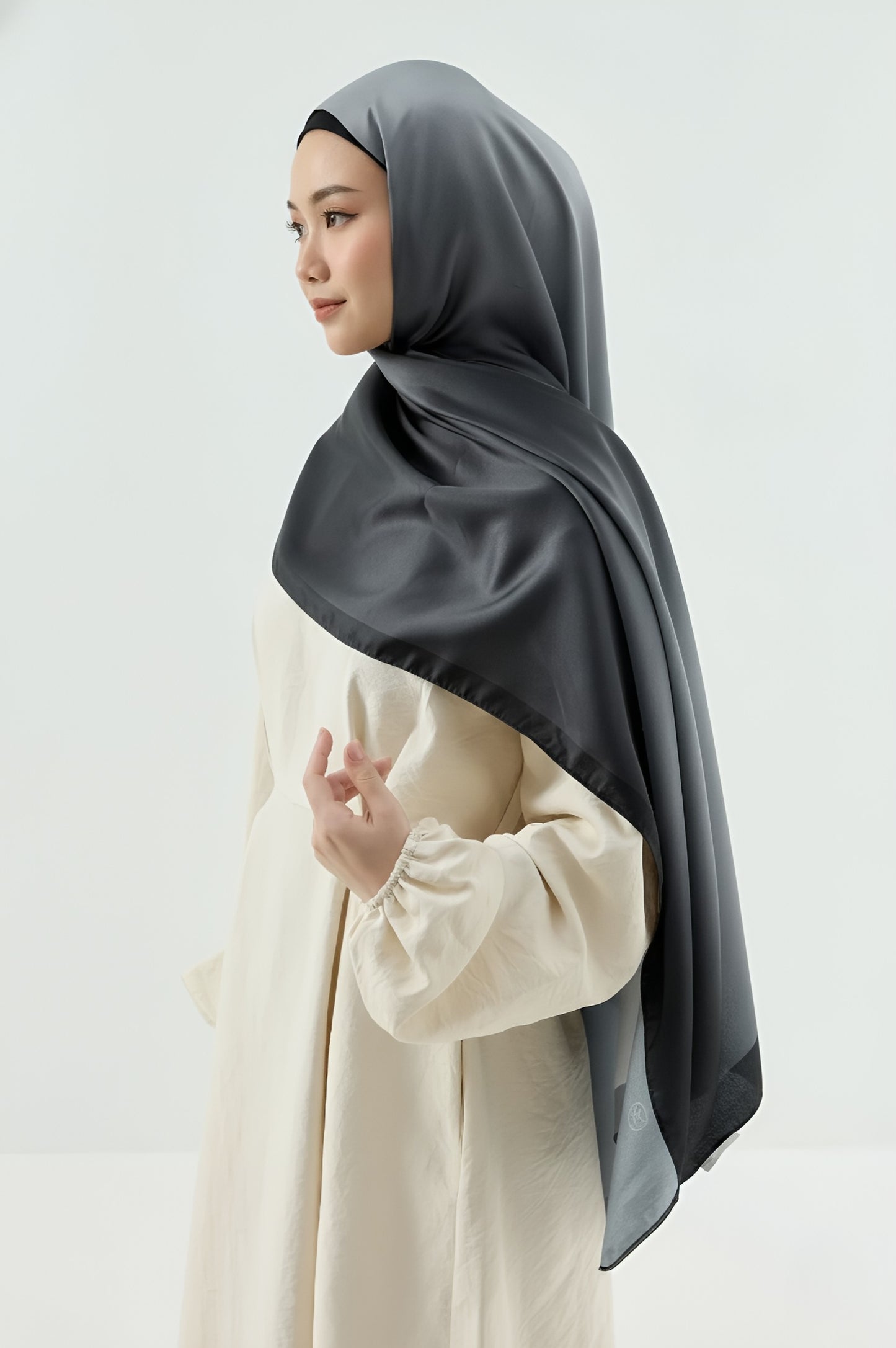 Mirage Desen Pamuk Şal-Siyah Gri