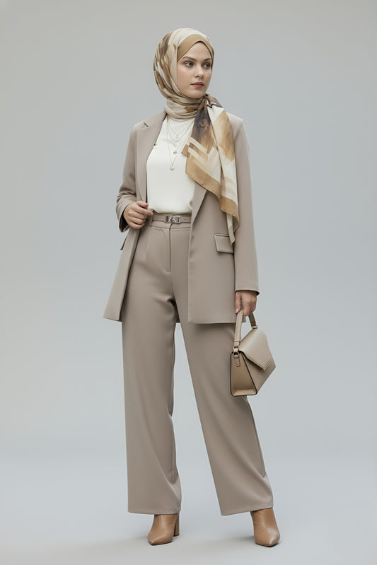 Eylül Desen Bambu Şal-Karamel