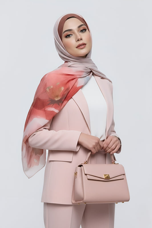 Eylül Desen Bambu Şal-Kahvrengi