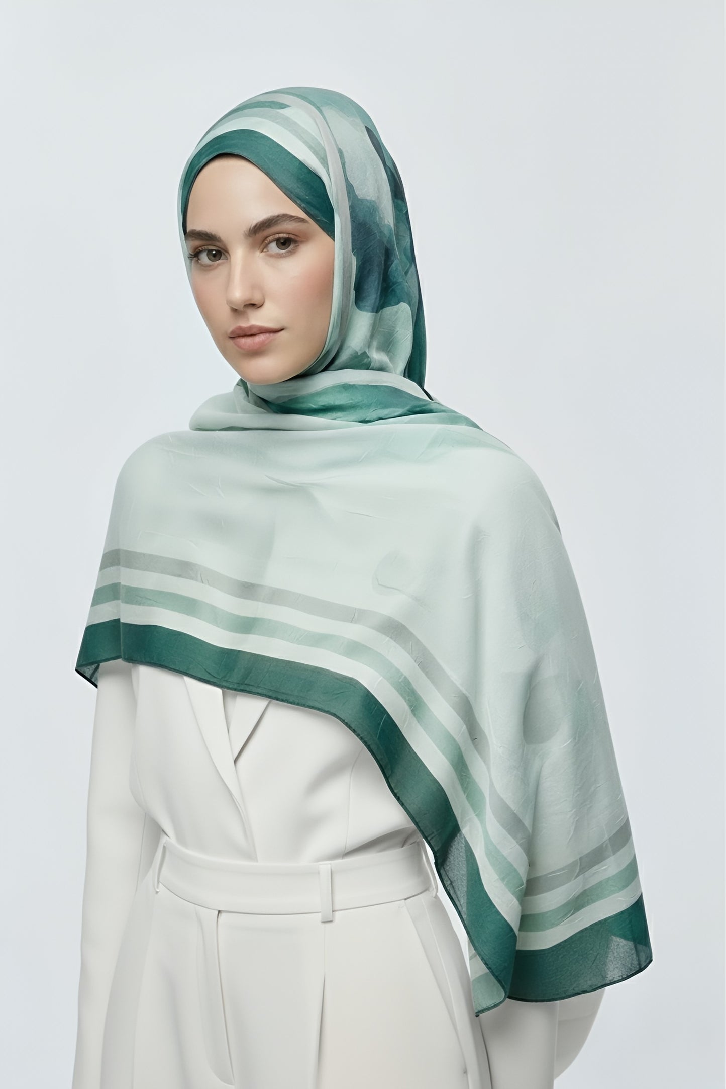 Eylül Desen Bambu Şal-Petrol