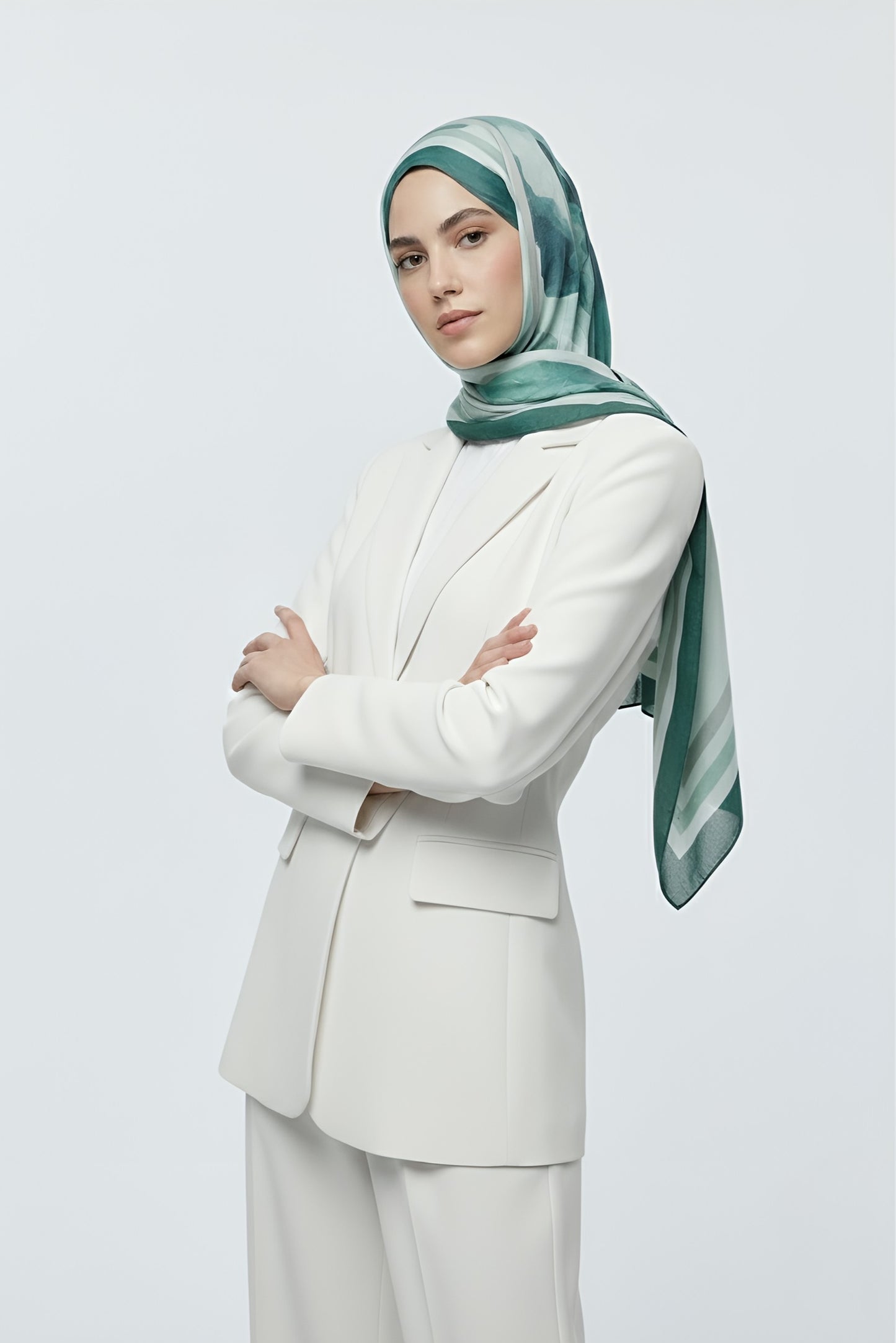 Eylül Desen Bambu Şal-Petrol