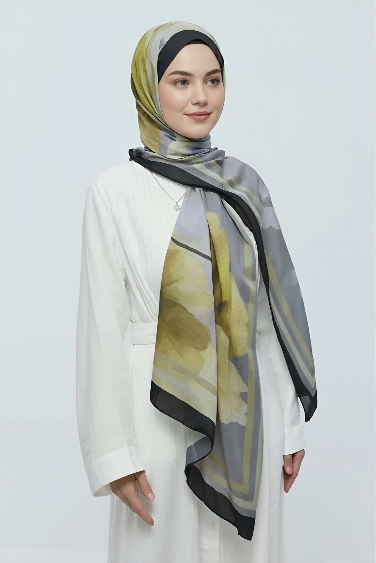 Eylül Desen Bambu Şal-Siyah Lila