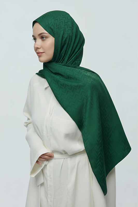 İpeksi Jakar Serisi Labirent Desen Şal-Zümrüt