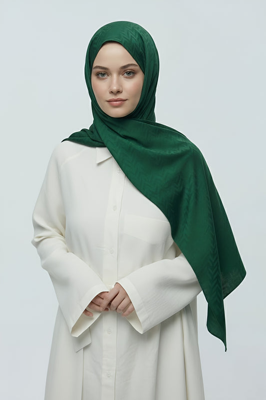 İpeksi Jakar Serisi Labirent Desen Şal-Zümrüt