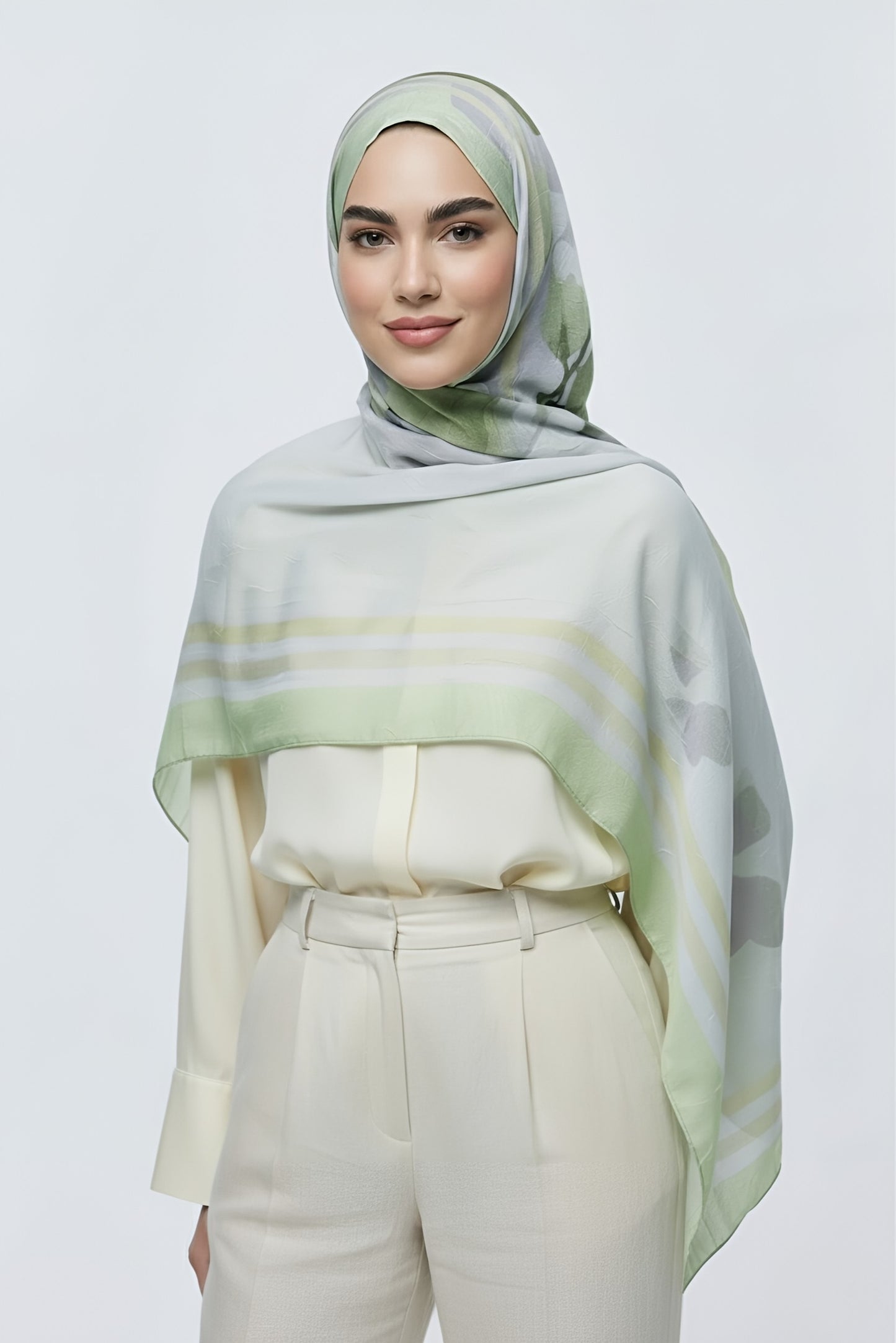 Eylül Desen Bambu Şal-Elma Yeşili