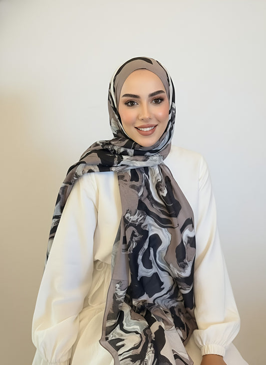 Saphira Desen Lina Şal-Kum Siyah