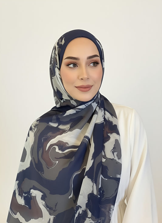 Saphira Desen Lina Şal-Lacivert Gri