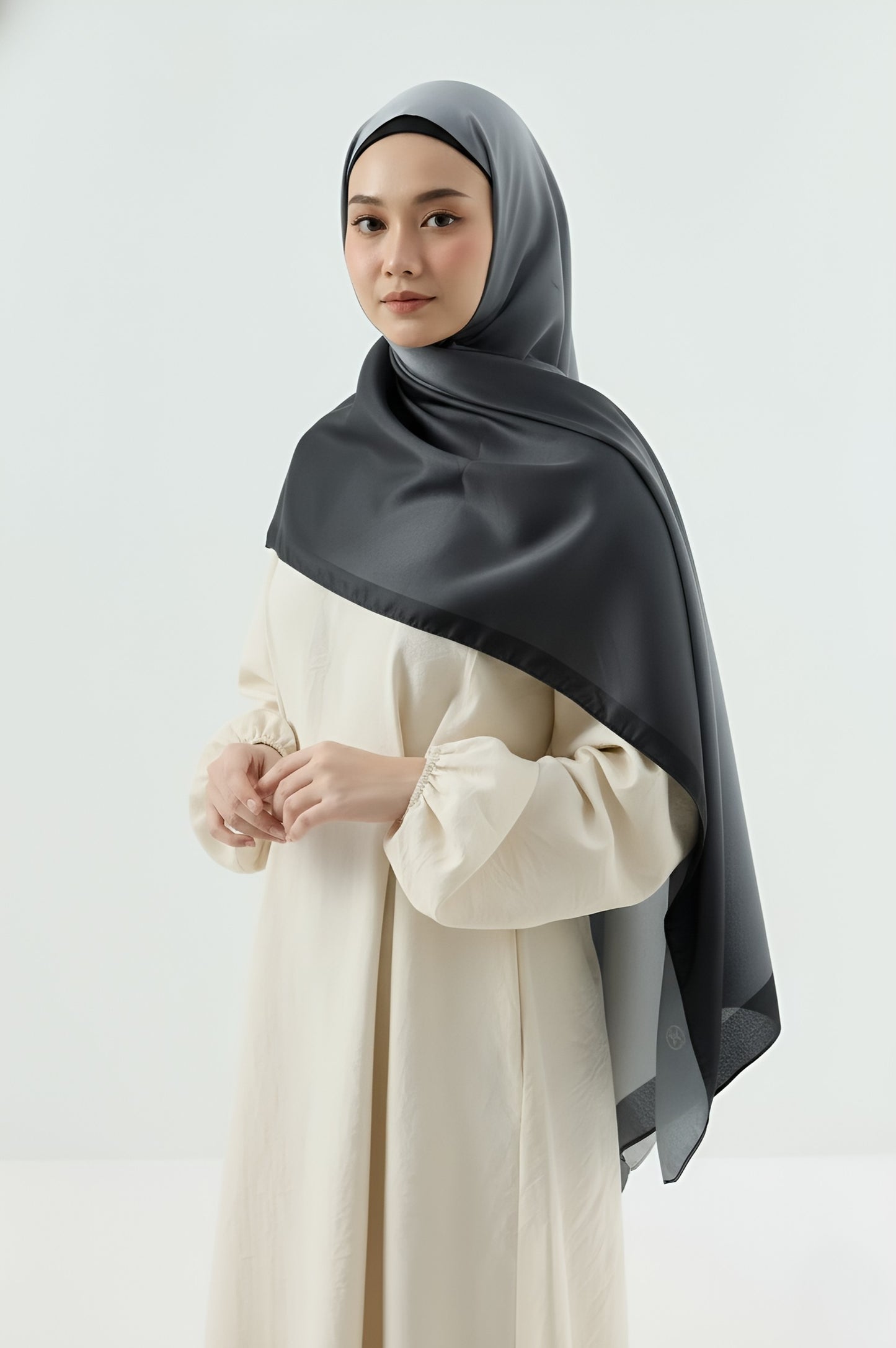 Mirage Desen Pamuk Şal-Siyah Gri