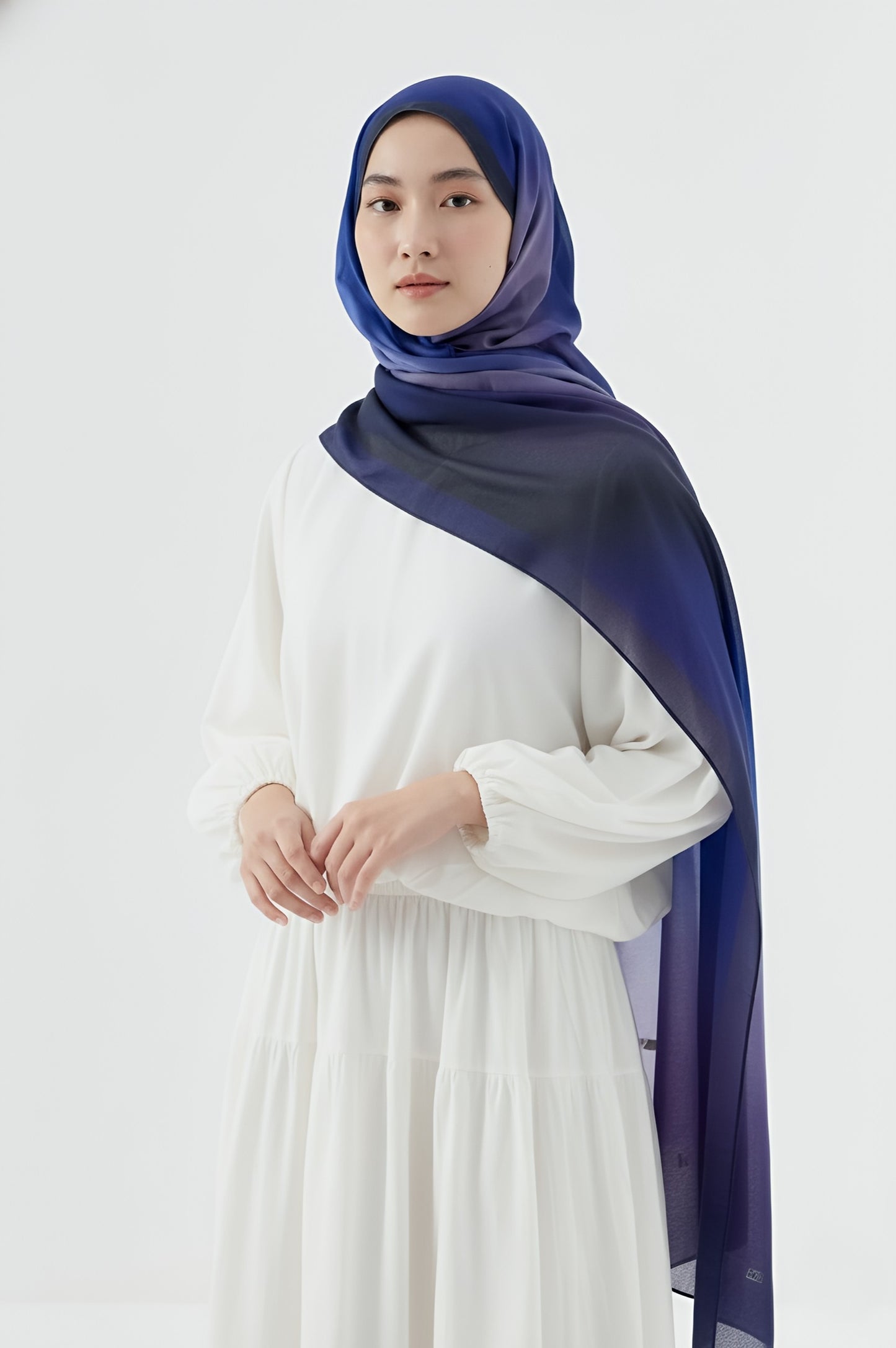 Mirage Desen Pamuk Şal-Lacivert Mor