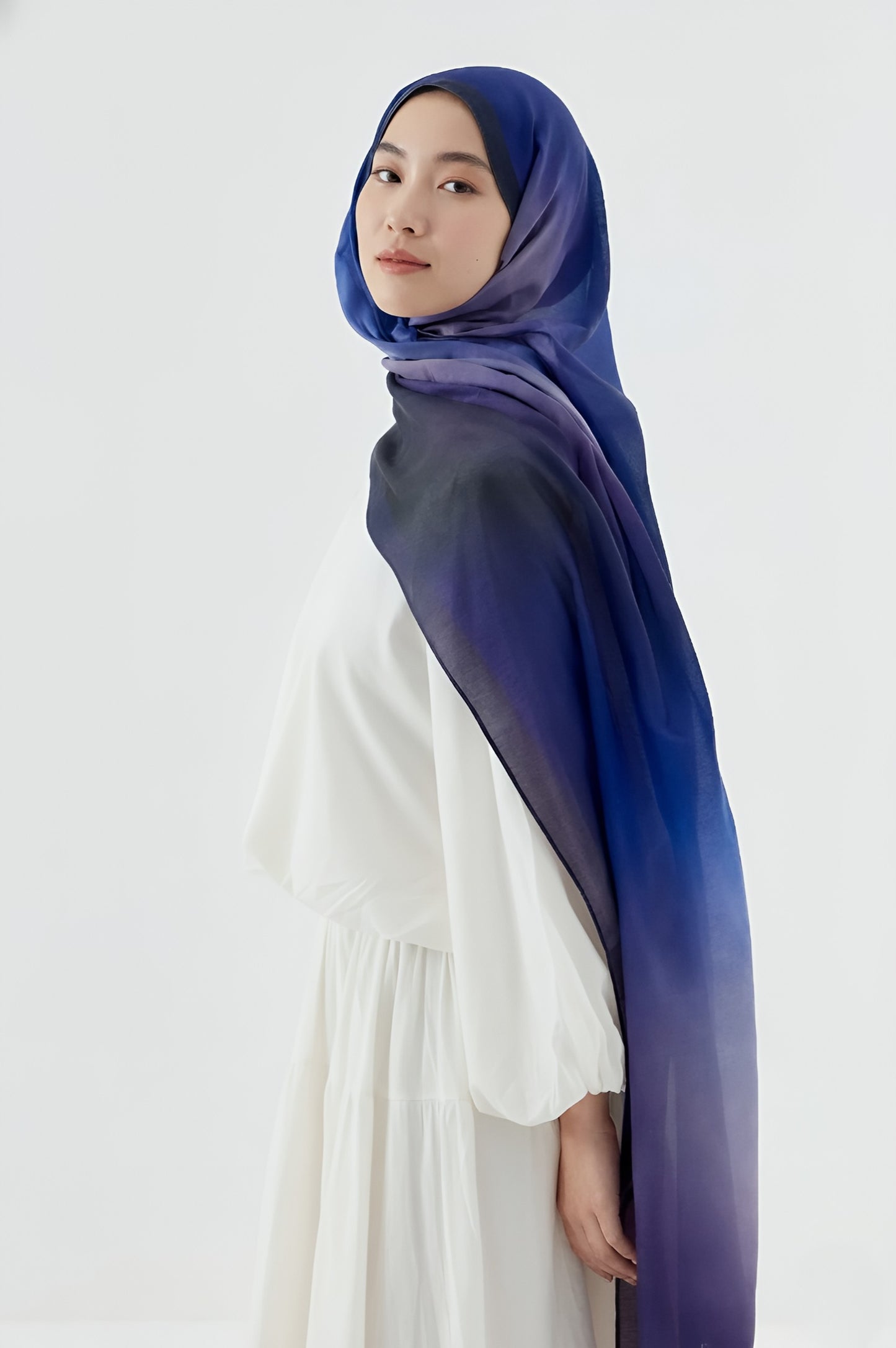 Mirage Desen Pamuk Şal-Lacivert Mor