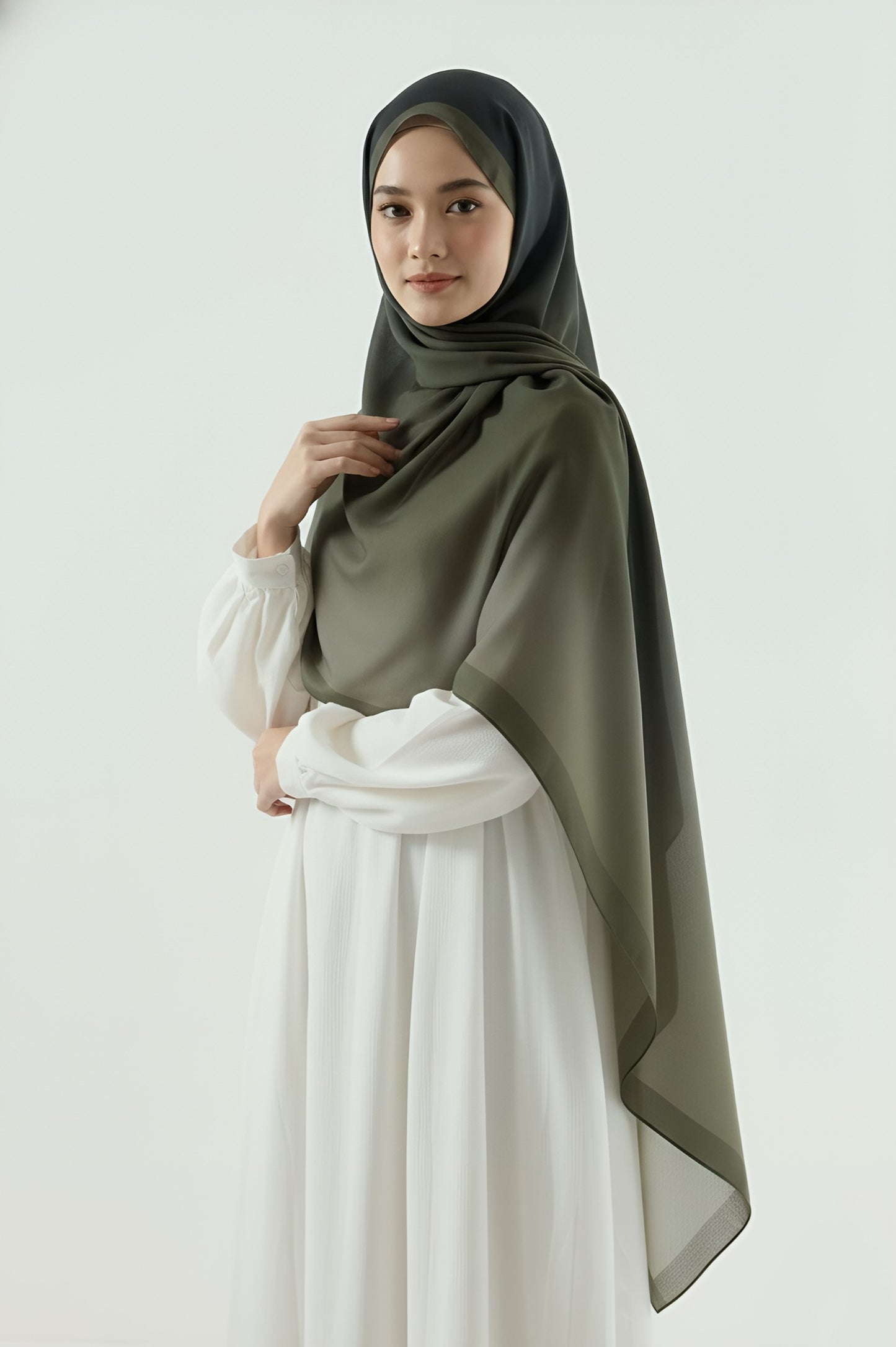 Mirage Desen Pamuk Şal-Haki