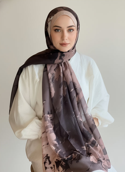 Okyanus Desen Lina Şal - Bej