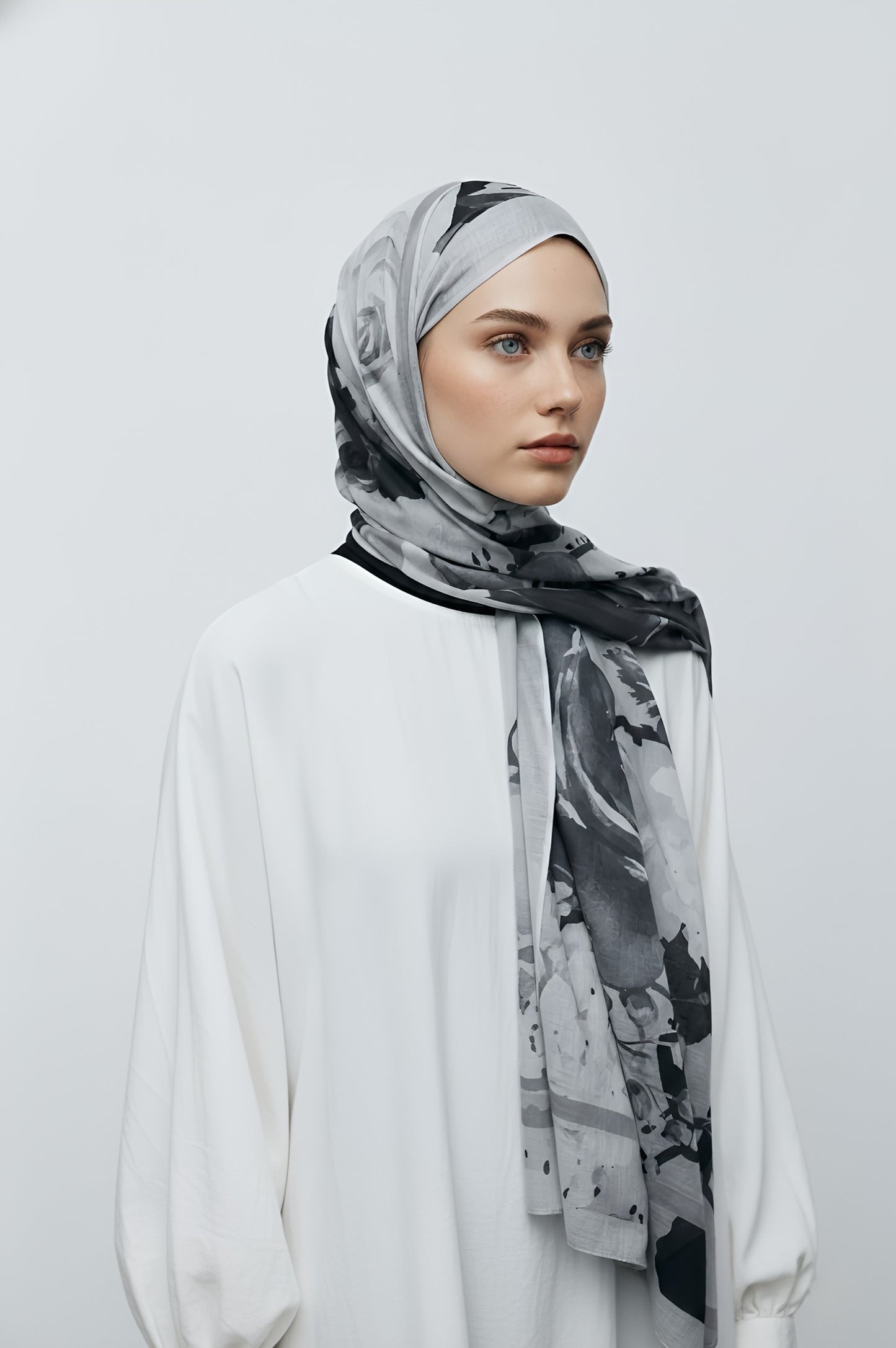 Flores Desen Aya Şal - Gri