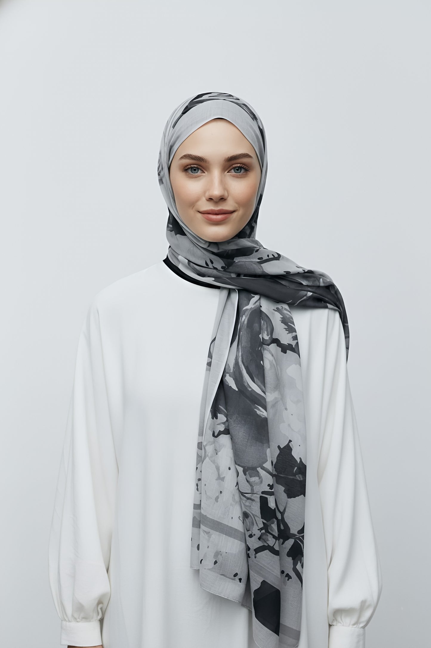 Flores Desen Aya Şal - Gri