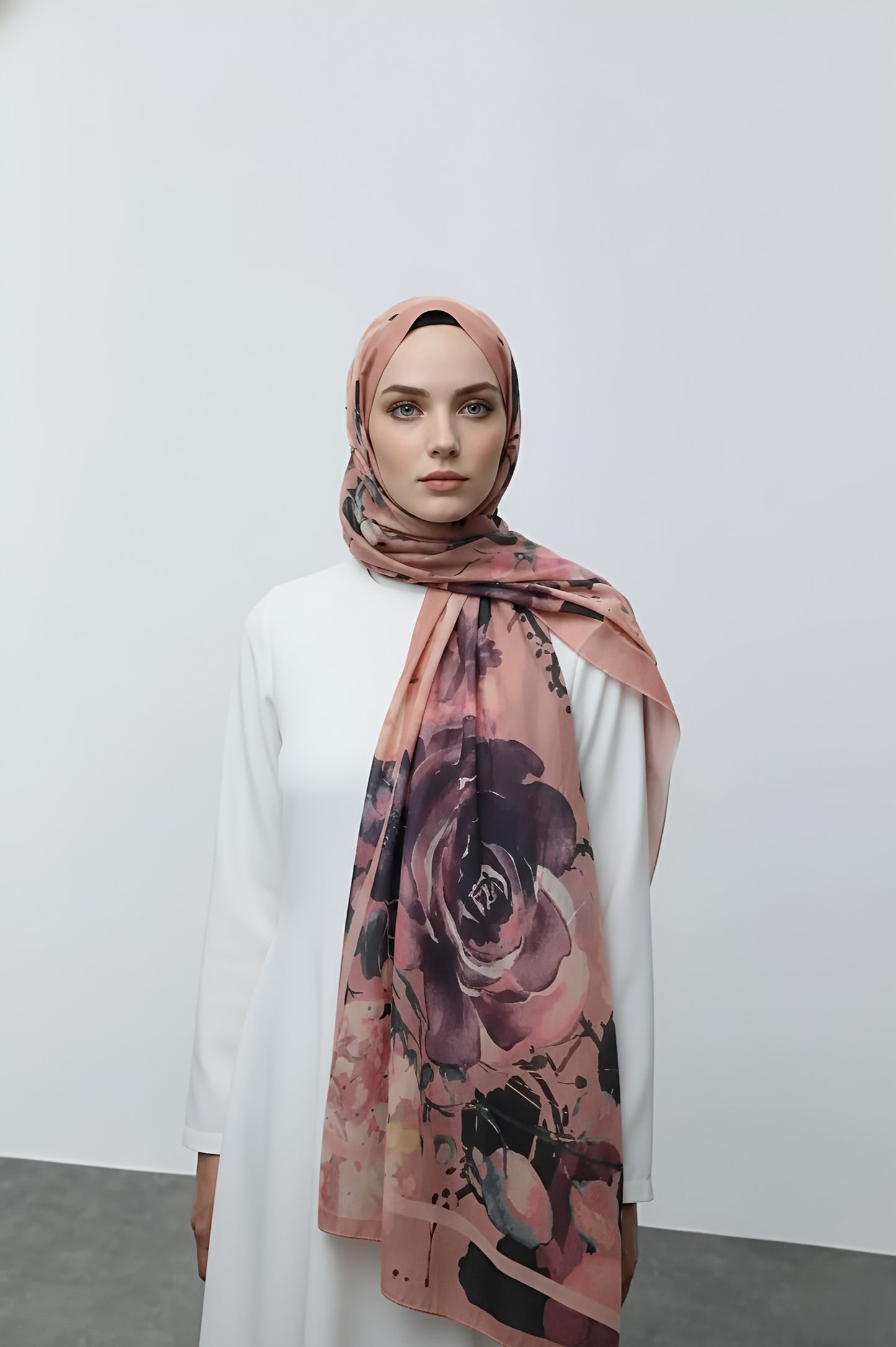 Flores Desen Aya Şal - Turuncu