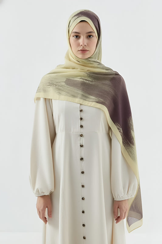 Melt Desen Pamuk Şal - Butter Yellow