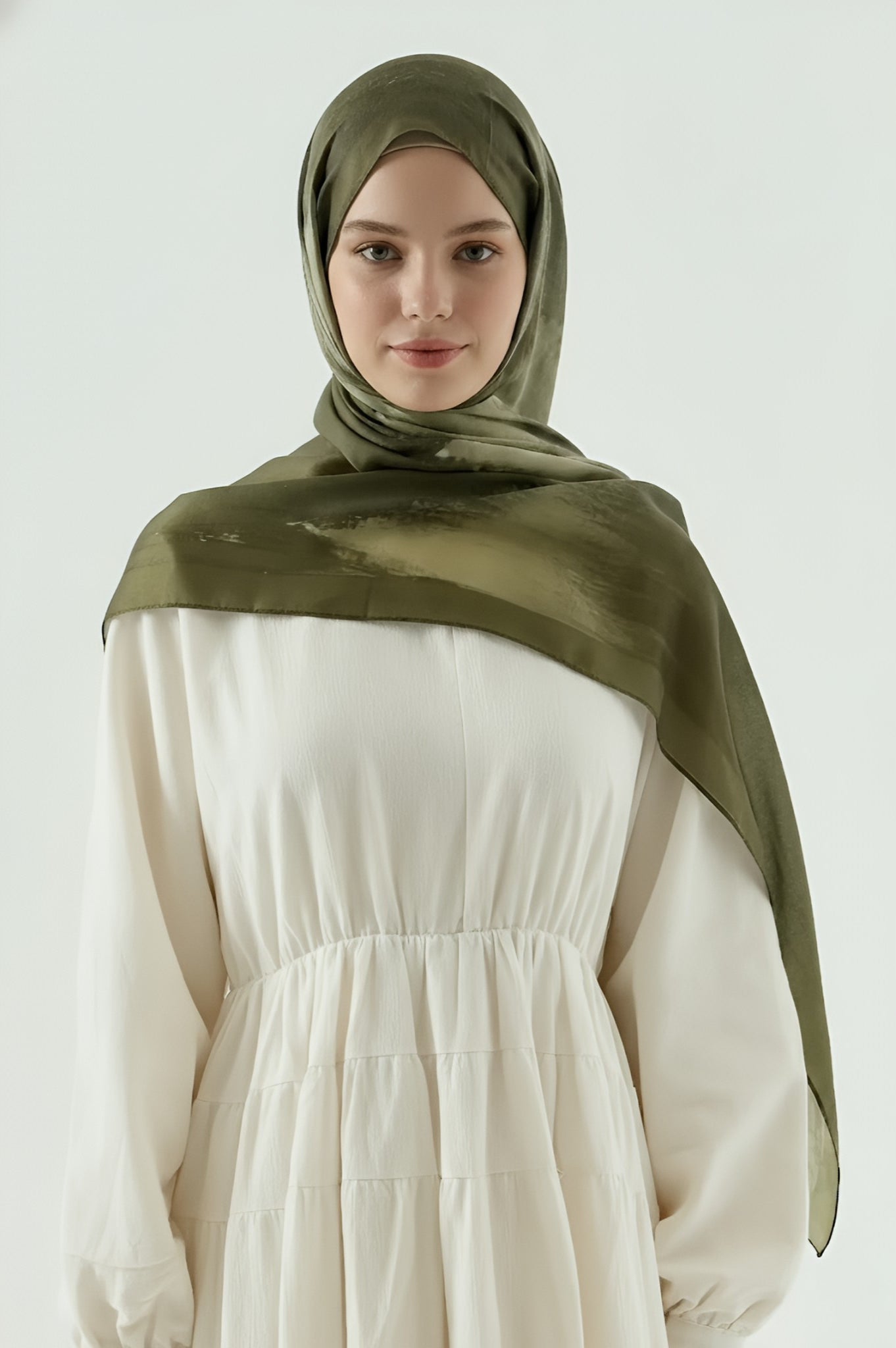 Melt Desen Pamuk Şal - Haki