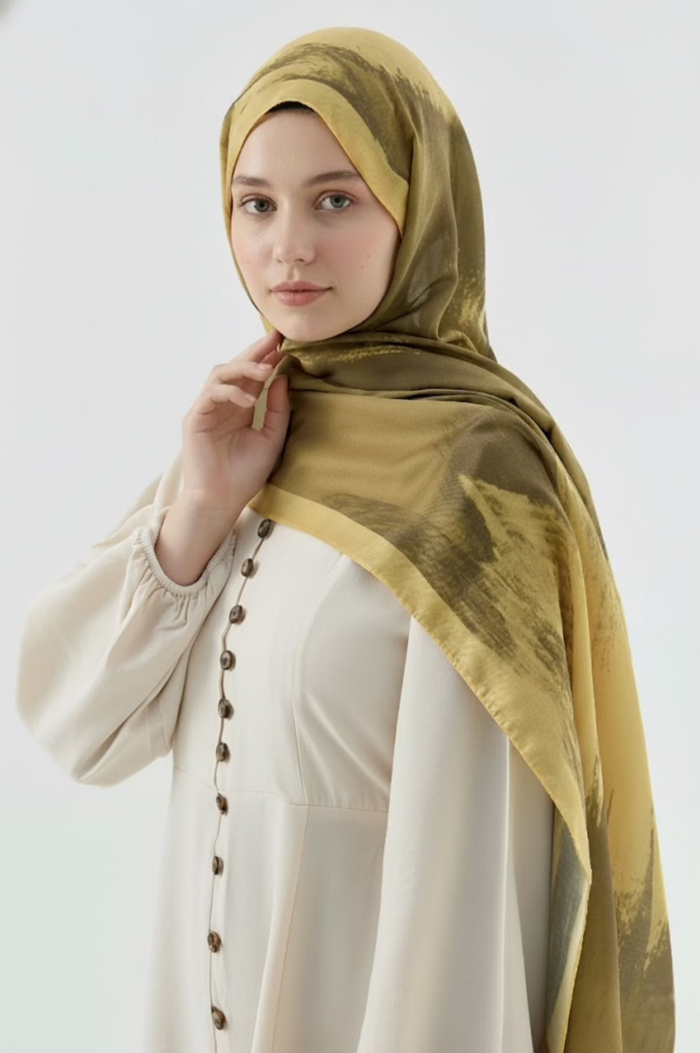 Melt Desen Pamuk Şal - Sarı