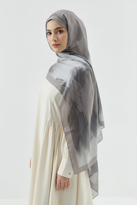 Melt Desen Pamuk Şal - Taş
